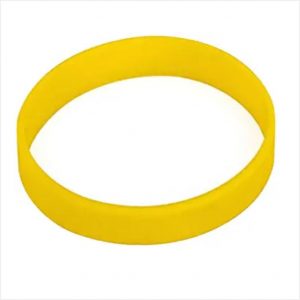 Small yellow rubber wristband