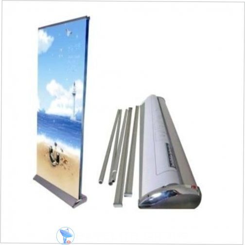 Wide Base Silver Aluminium roll up banner stand