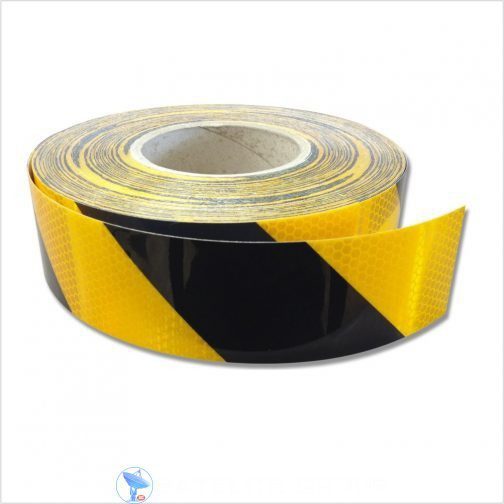 yellow & black reflective tape